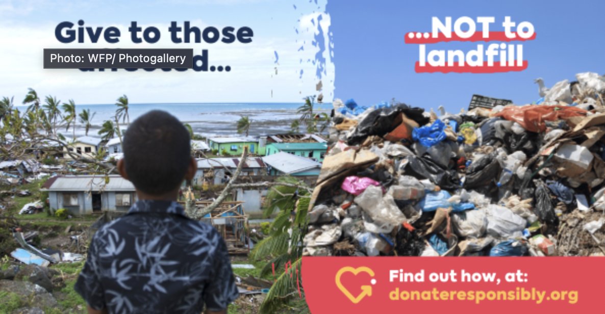 CDACN's tweet photo. When disasters strike, the affected communities need our help. But by sending donated goods you may be driving your kindness, time &amp; money to waste.
 
To learn how best to #DonateResponsibly visit https://t.co/Rox1wqTn1q
@giveresponsible https://t.co/uJ7BTf5TR4