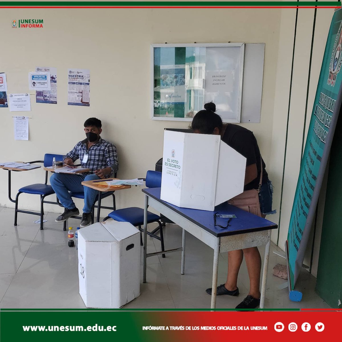 Johneduardog's tweet photo. 📸Gráficas
📌DÍA DE ELECCIONES CUMPLE CON LOS PROTOCOLOS DE BIOSEGURIDAD.😷

✅Elecciones de representantes estudiantiles de FEUE, 
LDU-A, AFU para el periodo 2021-2023. 

#LaUNESUMCrece✍️ #ExcelenciaAcadémicaParaElDesarrollo🤝 https://t.co/mZDRJ9Anv8