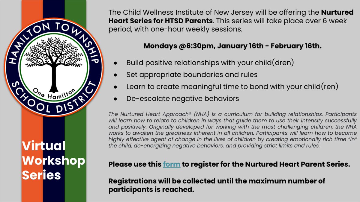 IMPORTANT COMMUNITY WORKSHOP SERIES - Please RETWEET
💻 Virtual Workshop Series for HTSD Parents / Guardians

🏡Virtual
🗓Jan. 16 - Feb. 16, 2022
🕰6:30pm

Link to REG. ➡️ tinyurl.com/36ftjz7k

<a href="/ScottRRocco/">Scott Rocco, Ed.D.</a> <a href="/HTSDSecondary/">Jim Altobello</a> <a href="/HTSDCurriculum/">Hamilton Twp. C&I</a> <a href="/HTSD_HR/">@HTSD_HR</a> <a href="/HTSD_Tech/">HTSD Technology Department</a> <a href="/LauraGeltch/">Laura Geltch</a> 
#HTSD