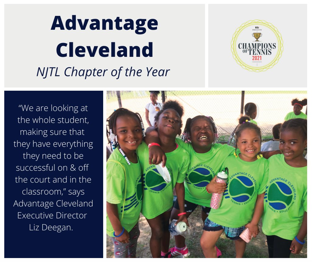 rsimagazine's tweet photo. Congratulations to Advantage Cleveland on being named the RSI Magazine’s NJTL Chapter of the Year. 🏆🎾🏆🎾🏆
Read more about Advantage Cleveland &amp; our other #champsoftennis here 👉  https://t.co/mWUt3vBsqf https://t.co/BzOaf8xcNT