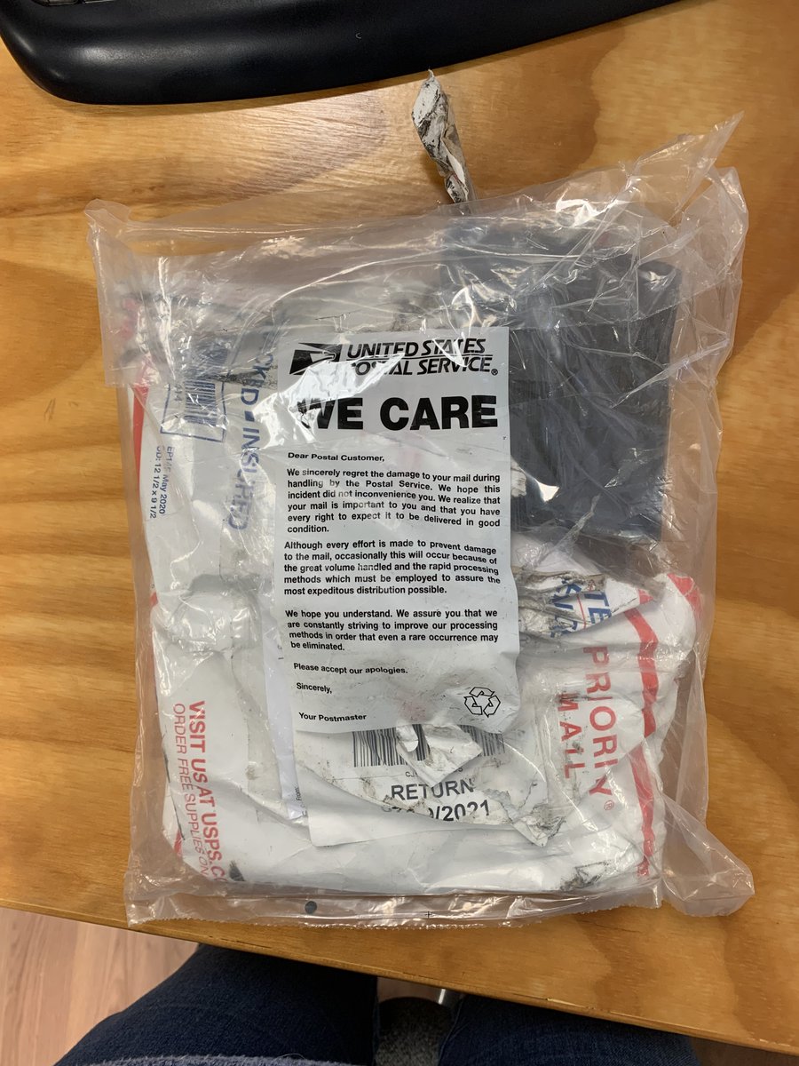 AlexEastes's tweet photo. Really @USPS You charge $54 for international shipping and now won't close my claim and pay me back for the damage &amp; loss which is owed.  But thank you for caring about my business and customers 😡 https://t.co/gupjMyLZff