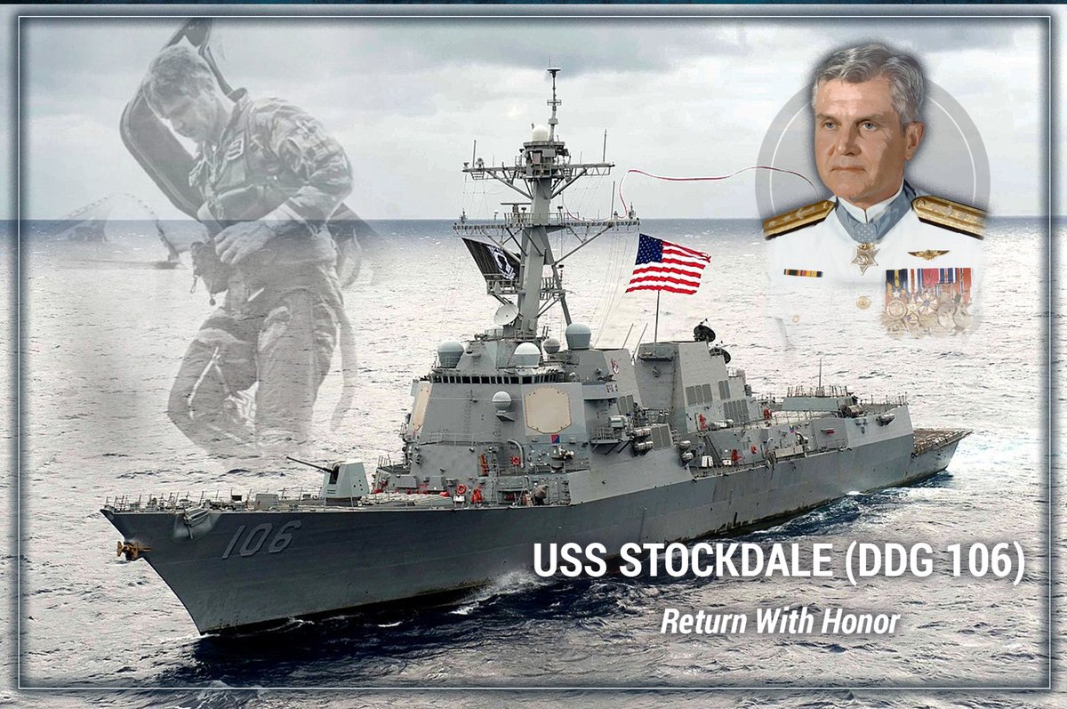 #DidYouKnow that the <a href="/USNavy/">U.S. Navy</a> names its destroyers after Navy, <a href="/USMC/">U.S. Marines</a> and heroes deemed appropriate by the <a href="/SECNAV/">Secretary of the Navy John C. Phelan</a>? 
Born December 23, 1923, Vice Admiral Stockdale is the only three- or four-star officer in <a href="/USNavyHistory/">NavalHistoricalFnd</a>  history to wear aviator wings and the Congressional MOH.