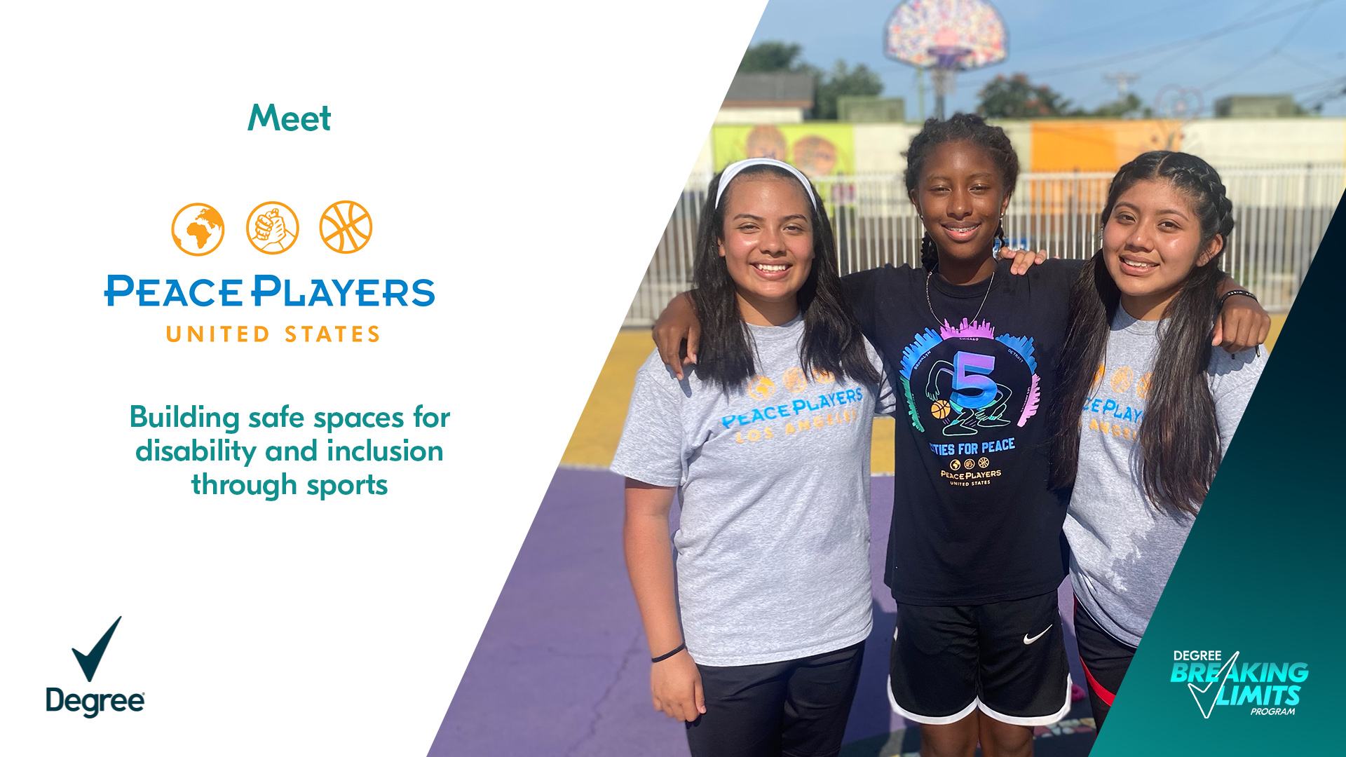 Degree Bracketgapchallenge Peaceplayers Helps Communities Build Peace And Equity Through Basketball To Create Positive Change See How Degree Is Working Together So More Kids Can Play For Peace And
