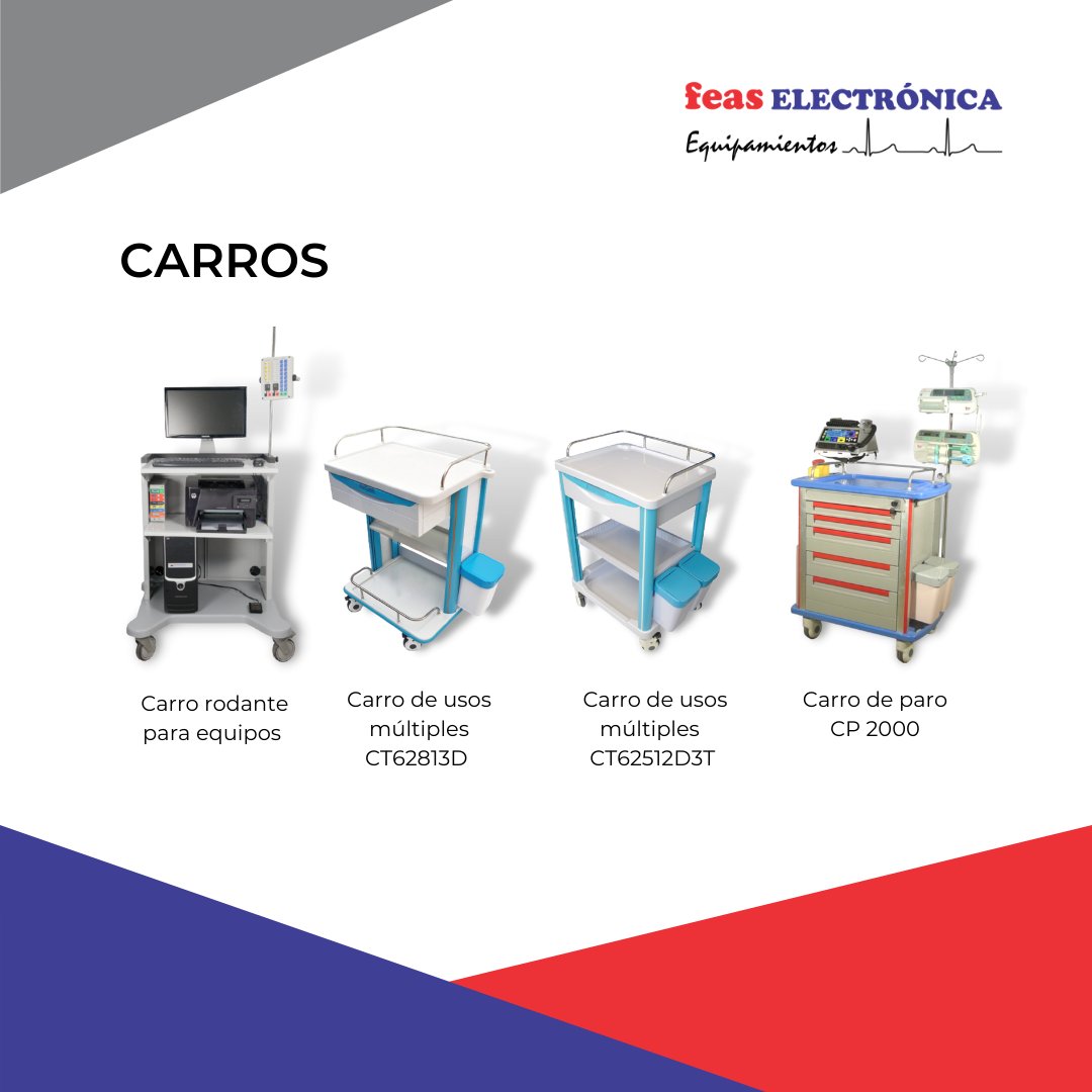 Tenemos variedad de carros según tu necesidad:
- Carros de paro
- Carros para equipos
- Carros de usos múltiples

Mas info:
feaselectronica.com.ar/shop?category=…
do.

#EquipamientoMedico #FeasElectronica #hospital  #salud #medicina #consultorio #sanatorio
