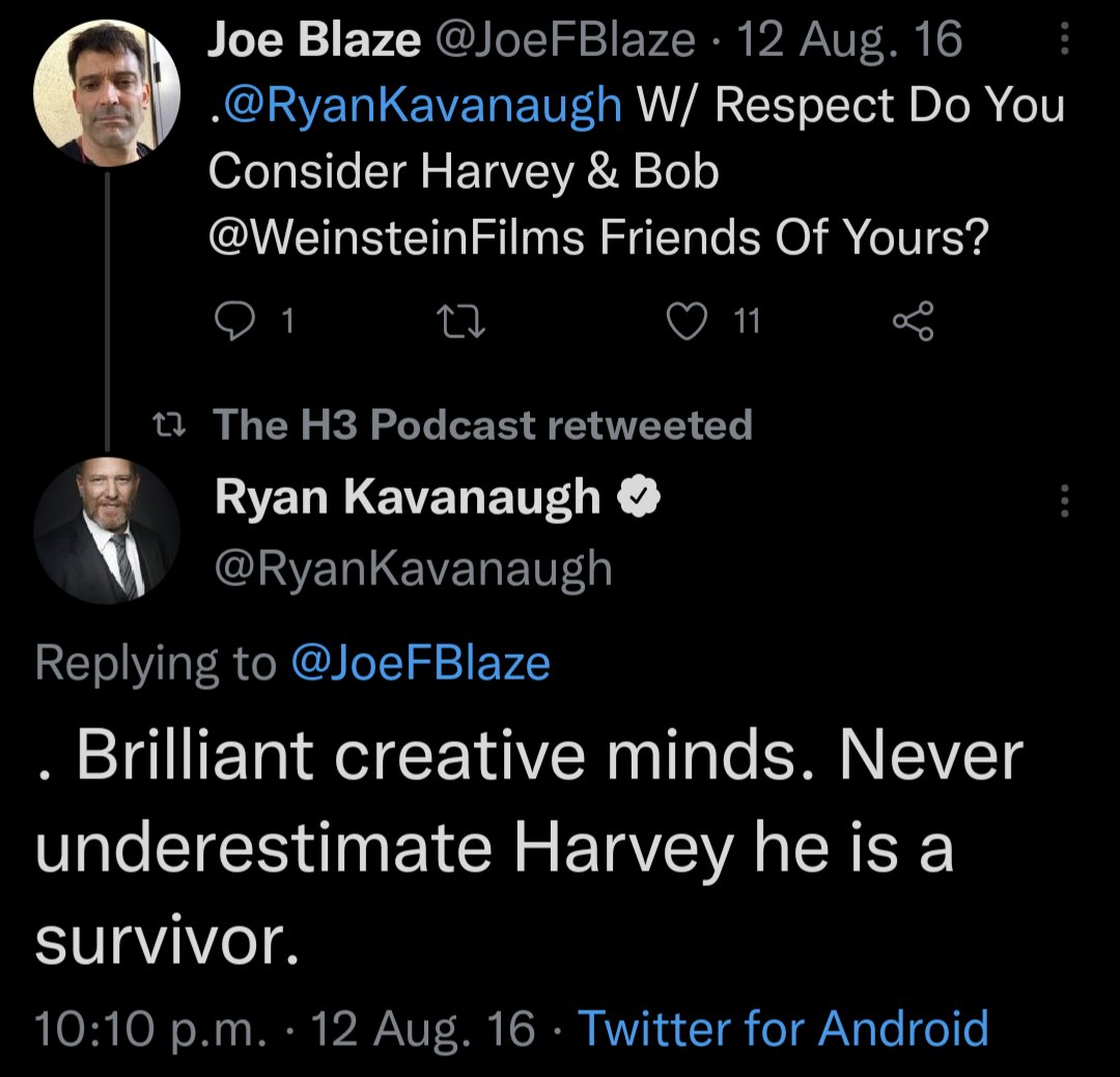 RyanOrHarvey's tweet photo. Ryan Kavanaugh is Deleting Tweets, This One Must Be Immortalized: https://t.co/f6XqToFwS8