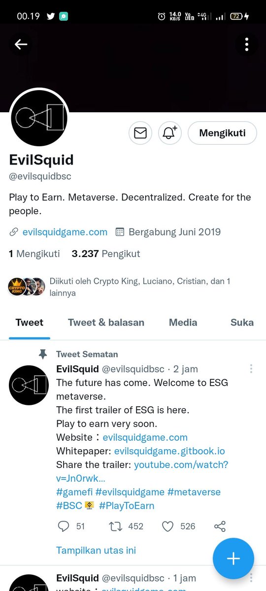 sistyan22's tweet photo. @CryptoKing1st @evilsquidbsc Done ✅ https://t.co/JLHIM92kPo