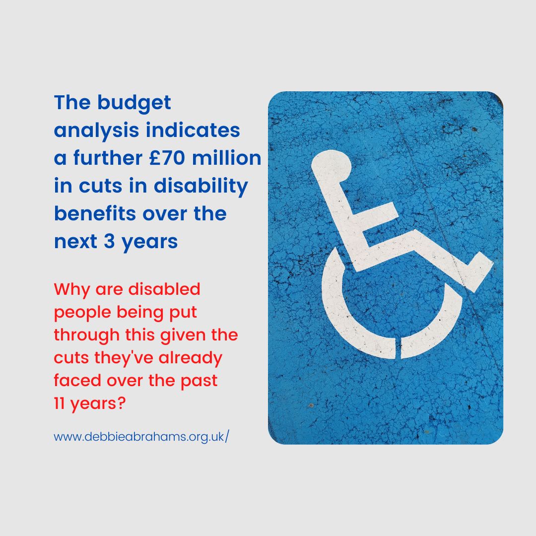 Debbie_abrahams's tweet photo. Why are #disabledpeople being put through this given the cuts they've already faced over the past 11 years?
 
#buildbackfairer
#supportdisabledpeople
#togetheragainstthecuts
#equalityforall https://t.co/dul3eW0fw4