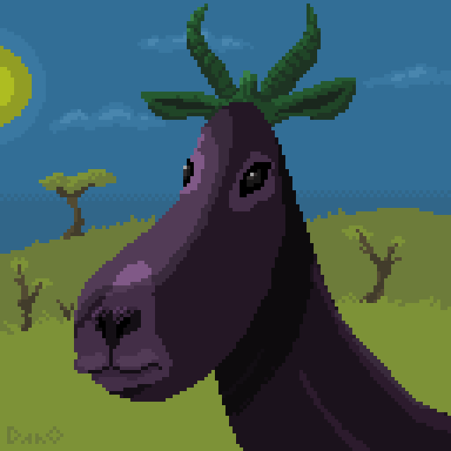 DanoLefourbe's tweet photo. Eggplantelope #vegetables #animal #pixelart https://t.co/R8Vp6OWmhI