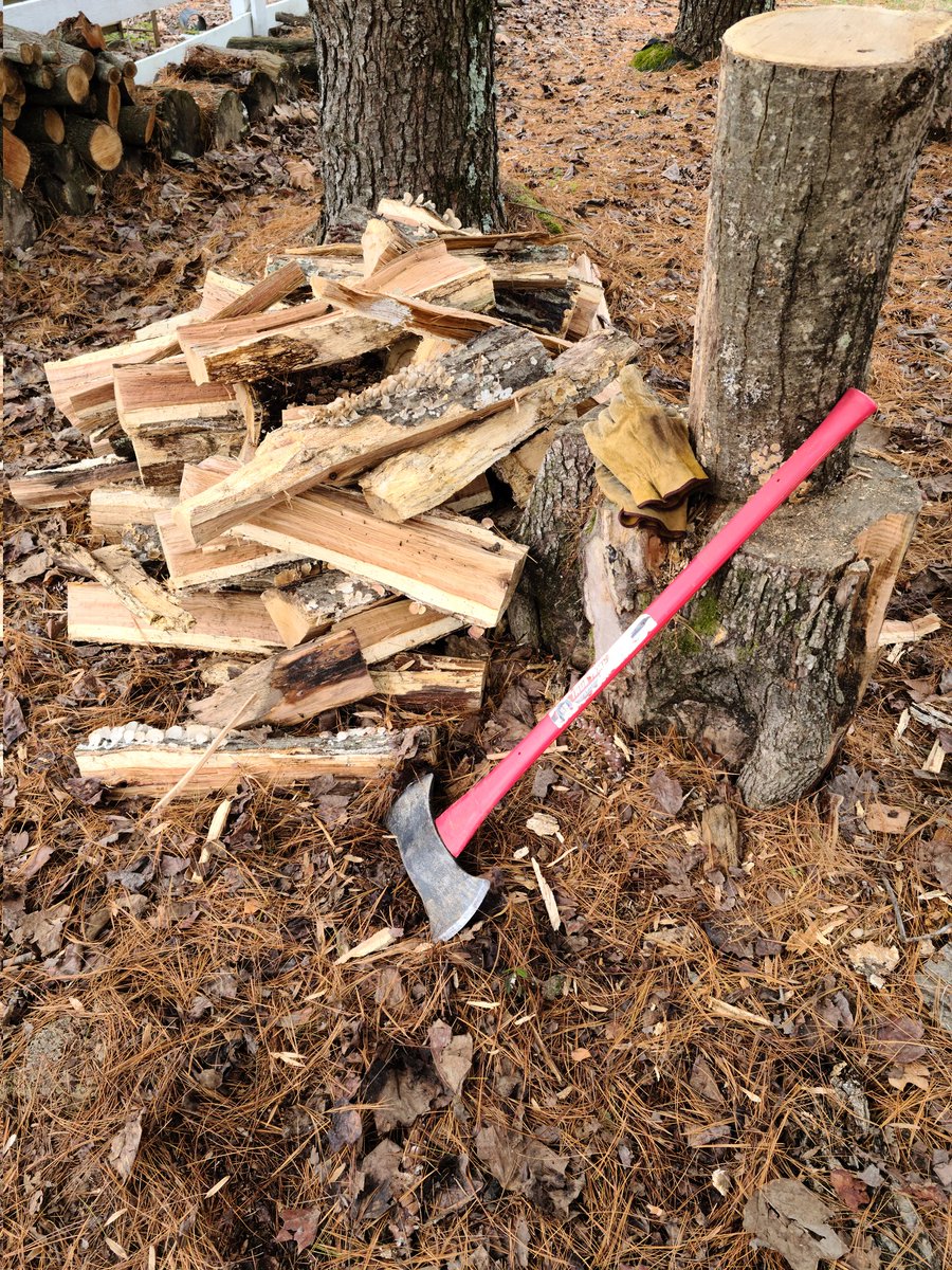 WilliamLamberth's tweet photo. That time of year again. Better than any workout program ever invented.  #woodworking #axetime https://t.co/YPRYuYuq3y