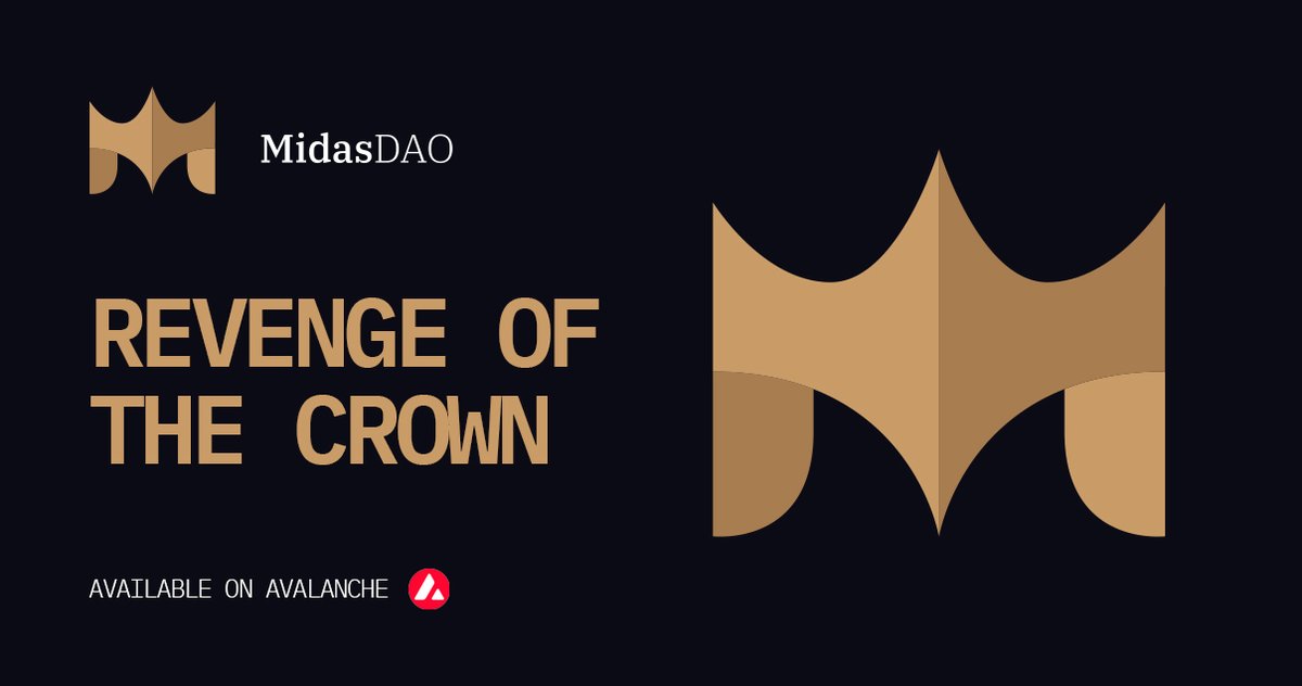 Revenge of the $Crown is on its way to reward our noble and loyal crownies.

#AVAX #MidasDAO #RevengeOfTheCrown