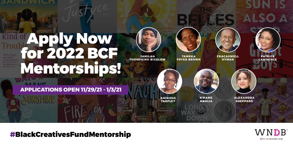 diversebooks's tweet image. Did you know? The deadline for the Black Creatives Mentorship program has been extended to January 3, 2022! Black creatives, don&apos;t miss your chance to work with one of these incredible mentors—details + application: ow.ly/iqvm50HgGag