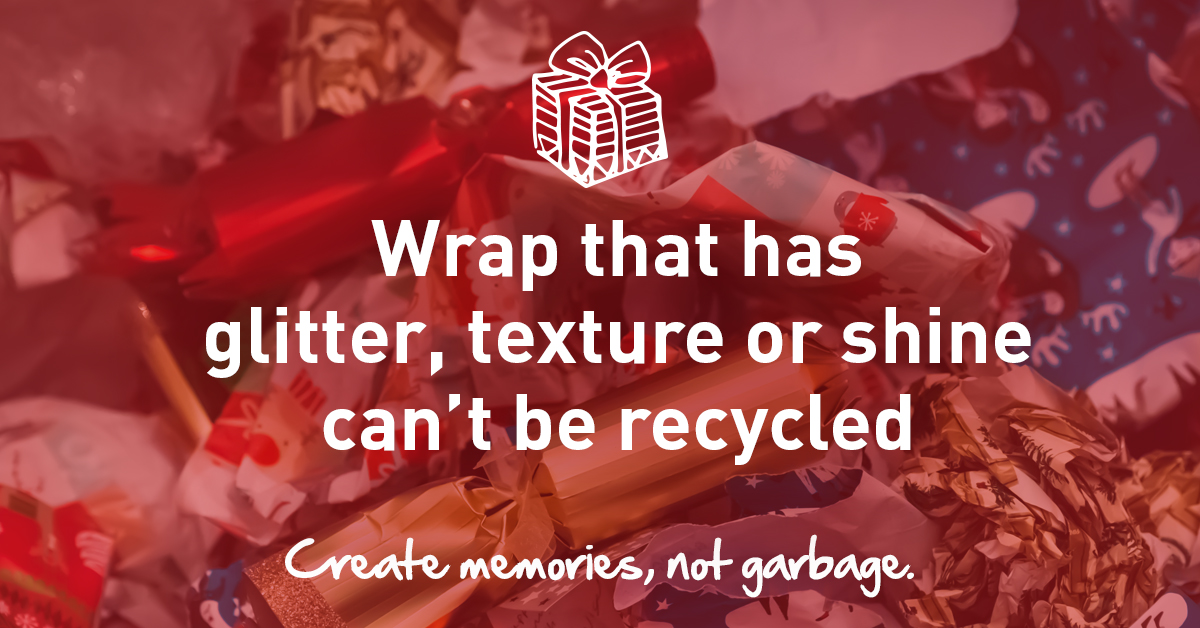 MetroVancouver's tweet photo. Not all wrapping paper is created equal. Watch out for wrap with glitter, texture or shine โ it can't be recycled. Plain paper wrapping can be added to curbside recycling.
Get more tips to reduce your waste: https://t.co/Y0HmcaxXGD
#creatememoriesnotgarbage #metrovancouver https://t.co/LZweJ1N0A9