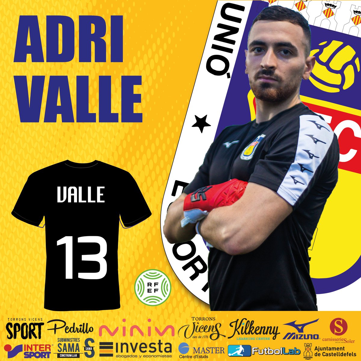 uecastelldefels's tweet photo. #PrimerEquipUEC | 🟡🔵

🔝🔝 El porter ADRI VALLE @Adrivalle24, triat entre els millors de la j16 #3RFEF5 tant per a @mundodeportivo com per a @sport 

👏👏 Enhorabona, Adri!

#SomHiGrocs #18de3div5 https://t.co/QPnllTHD8k