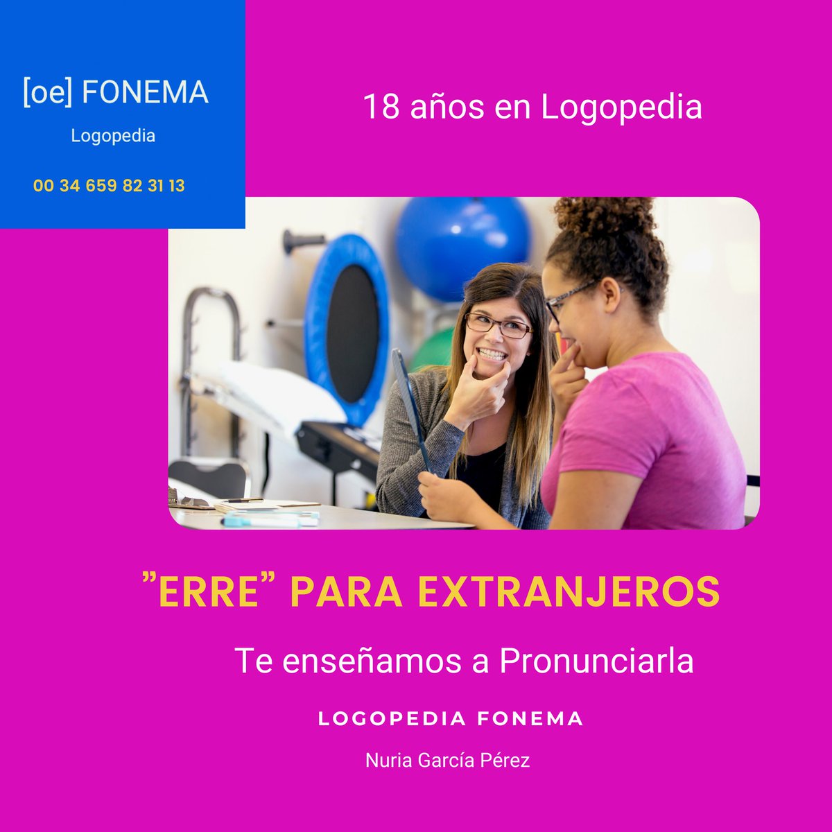 FonemaLogopedia's tweet photo. Learning Spanish 👩‍🏫

How to pronounce rrr in Spanish 
We teach you how to do with our team of phoniatrics at Madrid
👉 Online
👉 Arturo Soria 333
📲0034659823113 + wasap 

#spanish #learning #spanishteachers #SpanishVocab https://t.co/peaQirjRiw