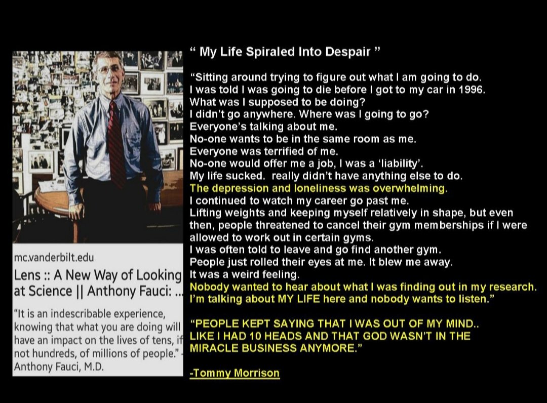 trisha_tommy's tweet photo. #FALSEPOSITIVES exist.
#FAUCI
#DEPRESSION #LONELINESS was overwhelming.
#IDPHYSICIANS didn't rule out autoimmune disorders triggering false positives.
Why not? https://t.co/1VGOKSCfZl