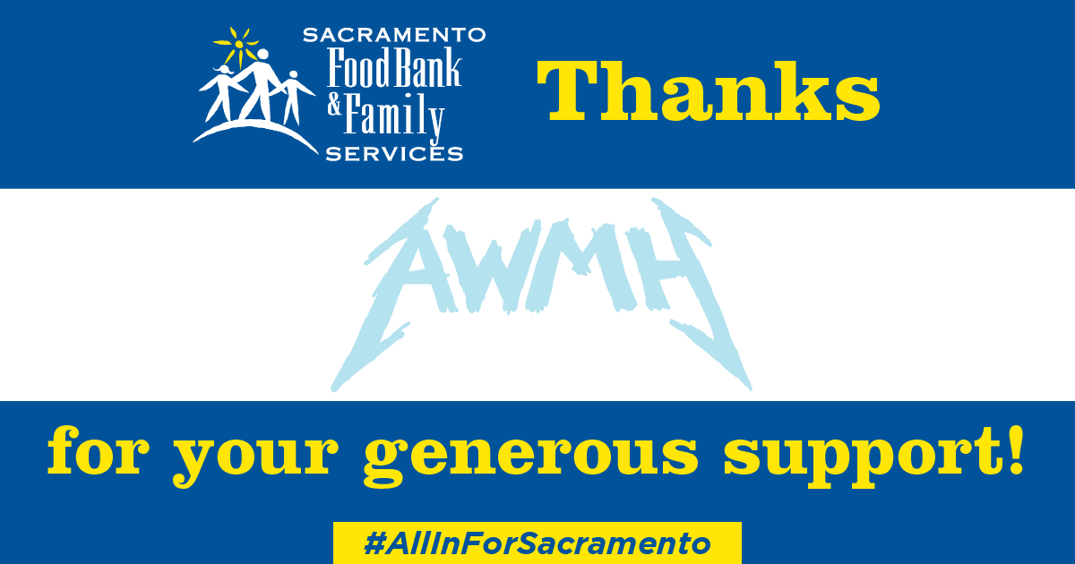 SacFoodBank's tweet photo. Metallica came to Sacramento in 2021 and were saddened to learn that food insecurity numbers here are higher than average. Their non-profit @AWMHFoundation, went #AllInForSacramento and donated $25,000 to feed the hungry in Sacramento. Thank you All Within My Hands Foundation! https://t.co/M5URFGqoHh