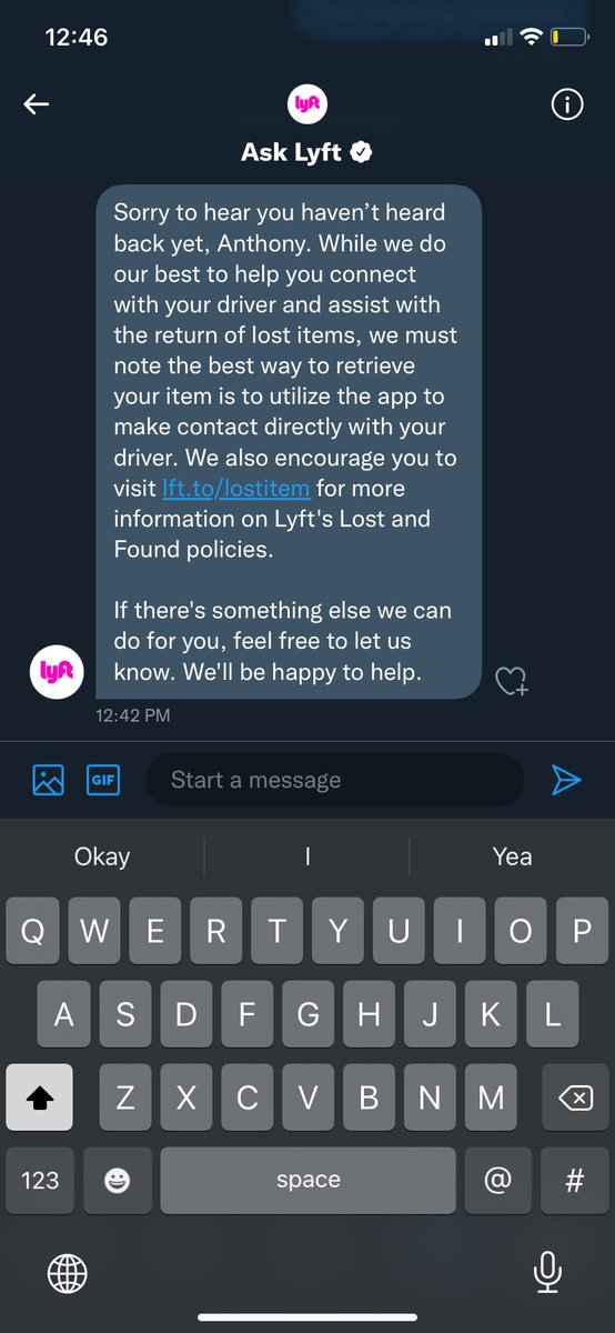 jenhgilmore's tweet photo. @AskLyft please drop the useless bots and help us!!! https://t.co/7MoC62IBFn