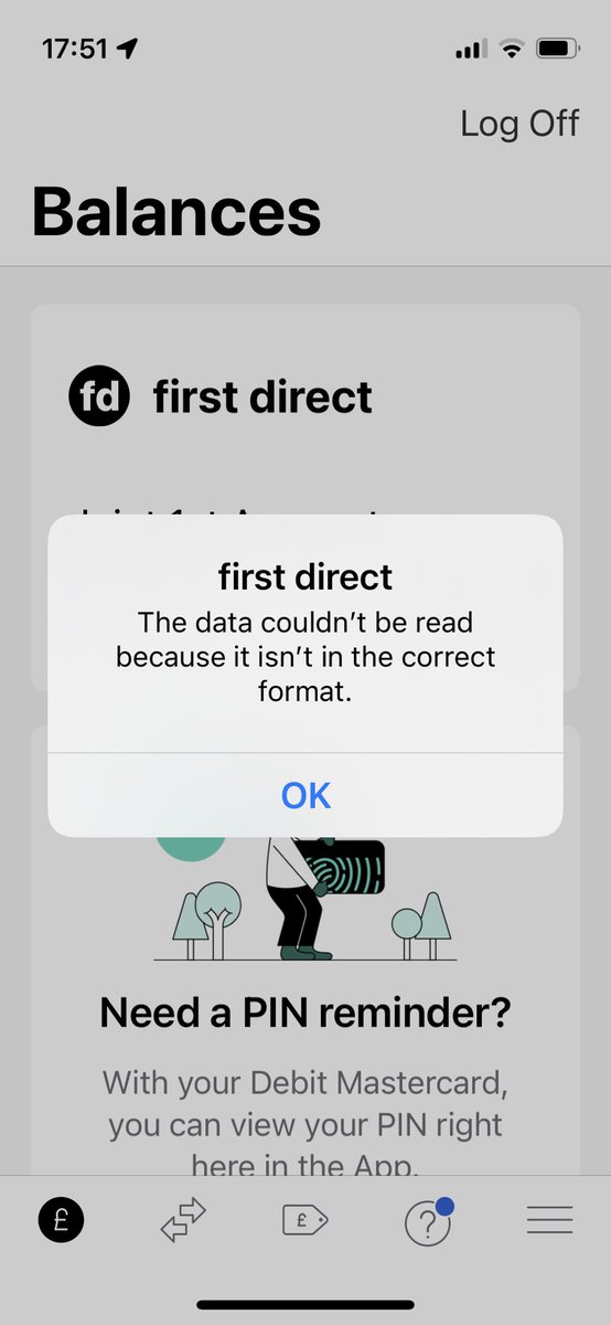 ⁦⁦<a href="/firstdirecthelp/">first direct help</a>⁩ Trying to log into my account and this is what I get. Have logged out and re-booted phone. No difference