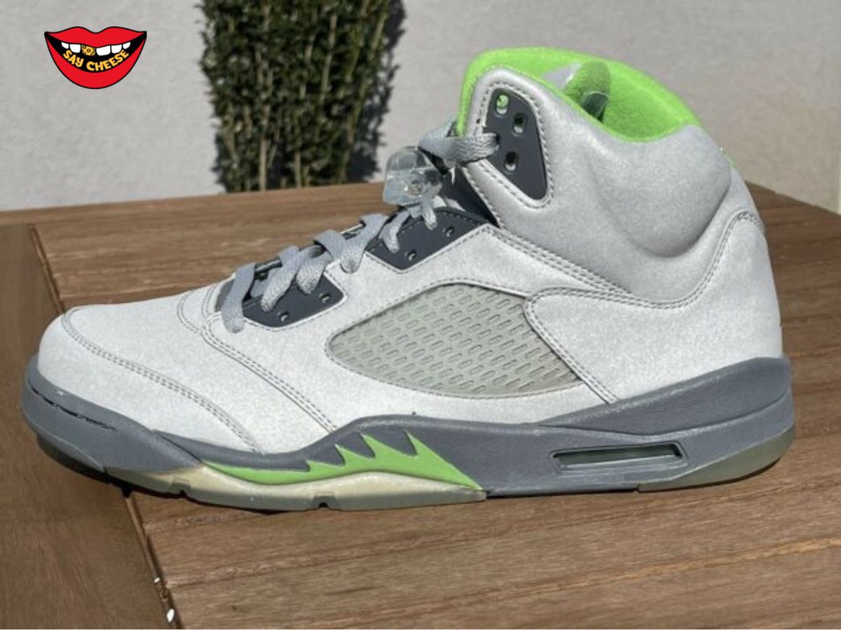 SaycheeseDGTL's tweet photo. The Air Jordan 5 "Green Bean" will release on May 7th for $200 (First time since 2006) https://t.co/VJ425nv8Th