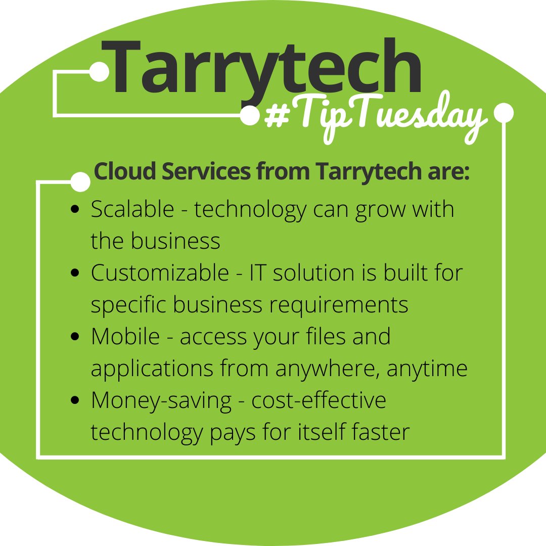 Tarrytech's tweet photo. It's Tarrytech Tip Tuesday! When you have a lot of data of previous devices, transfering all of this can seem daunting. Thankfully, Tarrytech offers Cloud Solutions, which transitions all your data easily to the cloud, setting up your business for ease and success. https://t.co/mZ3vq1Yq8a