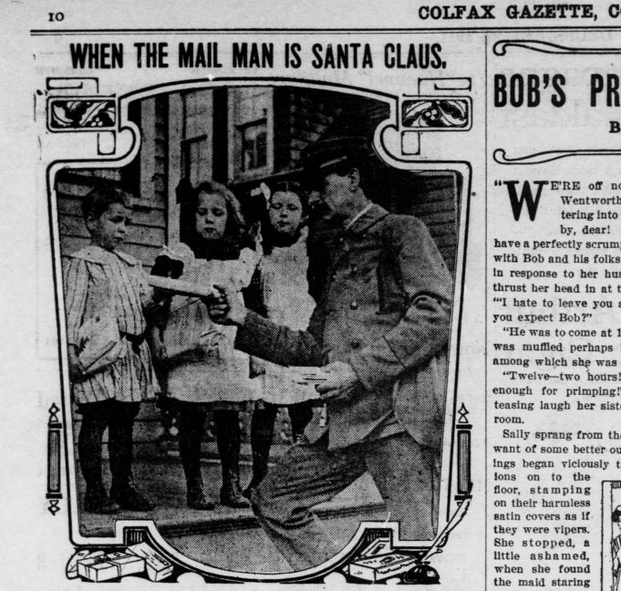 WAStateLib's tweet photo. #ChronAmParty #ElfIssues #WaDigiNews 🎅💌
When the Mailman is Santa Claus as seen in The Colfax Gazette on Dec. 22, 1911.
https://t.co/vmsKRN5rk9 https://t.co/BYaX0gOjud