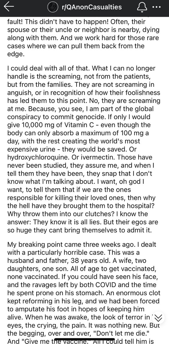 QasimRashid's tweet photo. A doctor posts on Reddit why they’re quitting being a doctor for good. Our healthcare professionals have been through incomprehensible trauma. This is heart wrenching &amp; a must read. https://t.co/zHTOuBwSzh