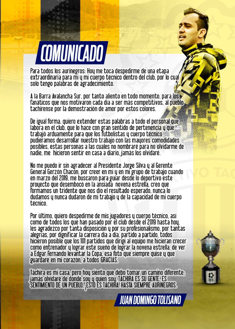 Gracias por tanto!!! <a href="/DvoTachira/">Deportivo Táchira FC</a>