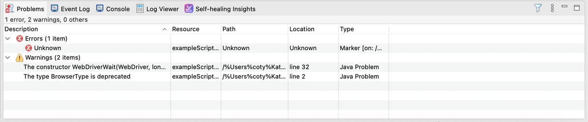 Coty's tweet image. Sometimes it can be exciting to see errors and warnings. #Selenium4