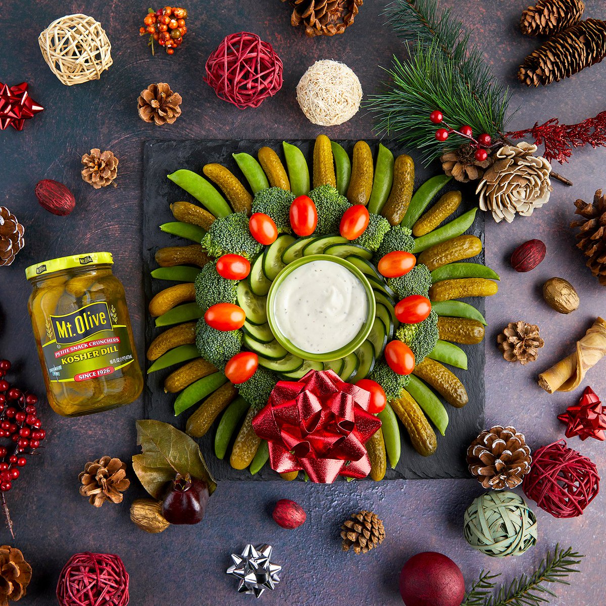 🥒 Arrange your favorite veggies & Mt. Olive Pickles to create a wreath! 🎄 It’s easy to make and fun to eat!

#Pickles #VeggieTray #RelishTray #PickleLover #MtOlivePickles #FestiveAppetizer #HolidayAppetizer #MtOlivePickleCo #Appetizer #Foodie