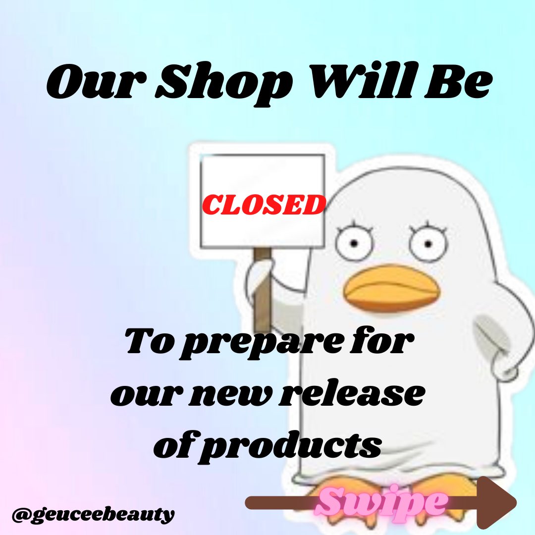 geuceebeauty's tweet photo. We will be closing our site tomorrow in preparation for some new releases in the New Year.
Grab what you can whilst theyβre DISCOUNTED!π
#animebeautybrand #animemakeup #anitwt #animelipgloss #animelashes https://t.co/9TyMAi6Gxg