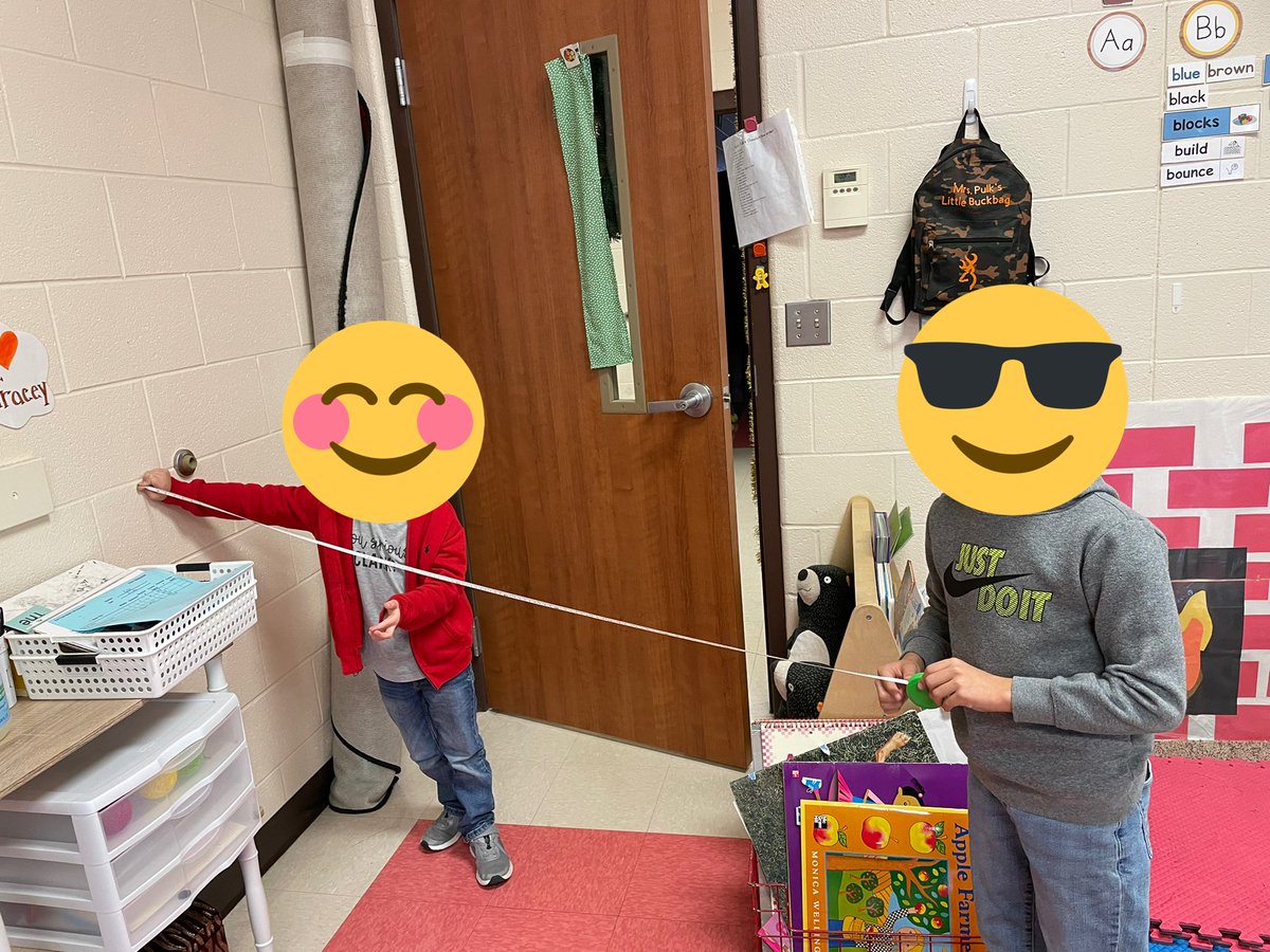 MrsPulkBCE's tweet photo. Product 3: measuring the perimeter around the classroom, and then our actual classroom! The fire alarm went off during our break after product 3. We used this to talk about adding fire alarms into our structure and which materials are flammable. @BCE_Bucks #RCSSTREAM2021 https://t.co/x8REM01pN1