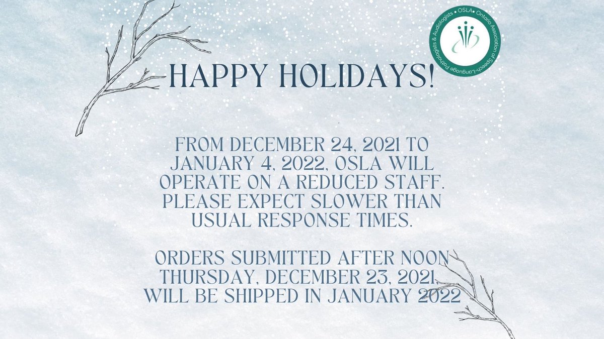Happy Holidays from all of us at OSLA!