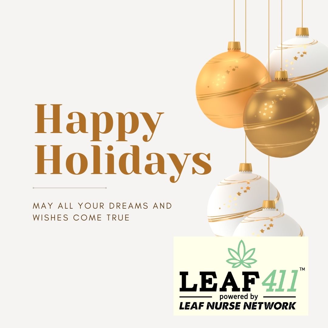 Leaf411org's tweet photo. Happy Holidays from all of us @Leaf411org! We hope you all have a peaceful holiday season! #leaf411org #happyholidays2021 #scheduleyourcall https://t.co/1pBgbm1EnA