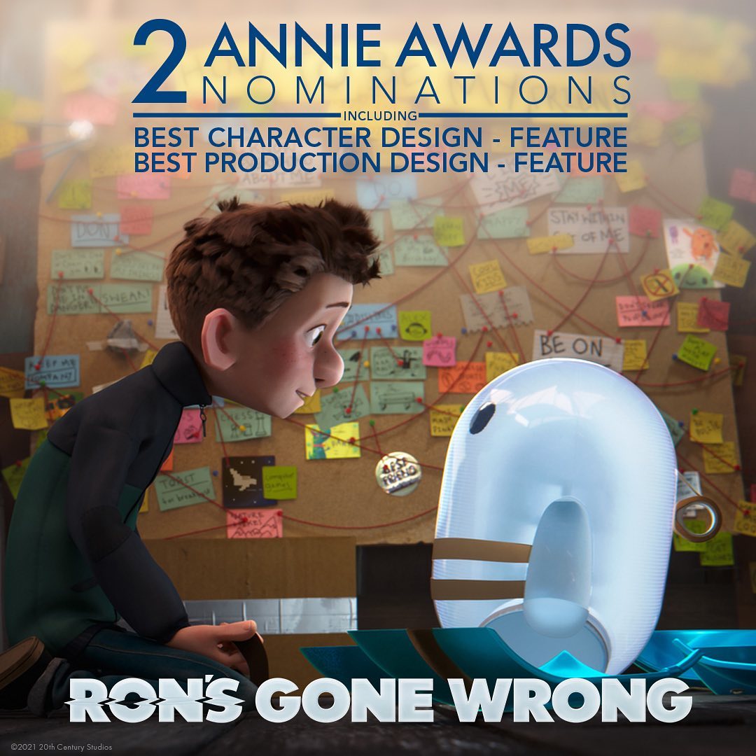 LSAnimation's tweet photo. We are DELIGHTED to announce we have been nominated for two Annie Awards for our first film, Ron's Gone Wrong!
Production Design - Aurelien Predal, Nathan Crowley and Till Nowak
Character Design - Julien Bizat
We want to wish all four of our talented friends a huge good luck! https://t.co/DNR5VHiKNj