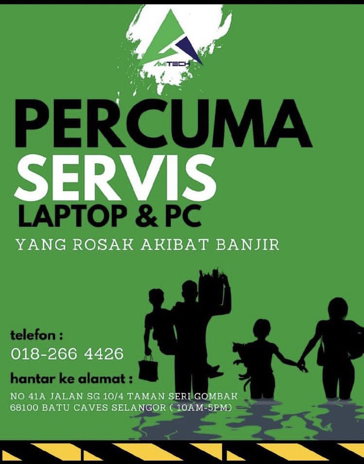 eikahyf's tweet photo. @magmalaya Kalau ada student or anyone yang laptop/pc dia rosak boleh hantar service kat alamat ni, for free je 🤗 https://t.co/bMuPVpazHD