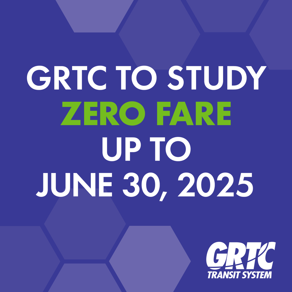 GRTC to study Zero Fare up to June 30, 2025.