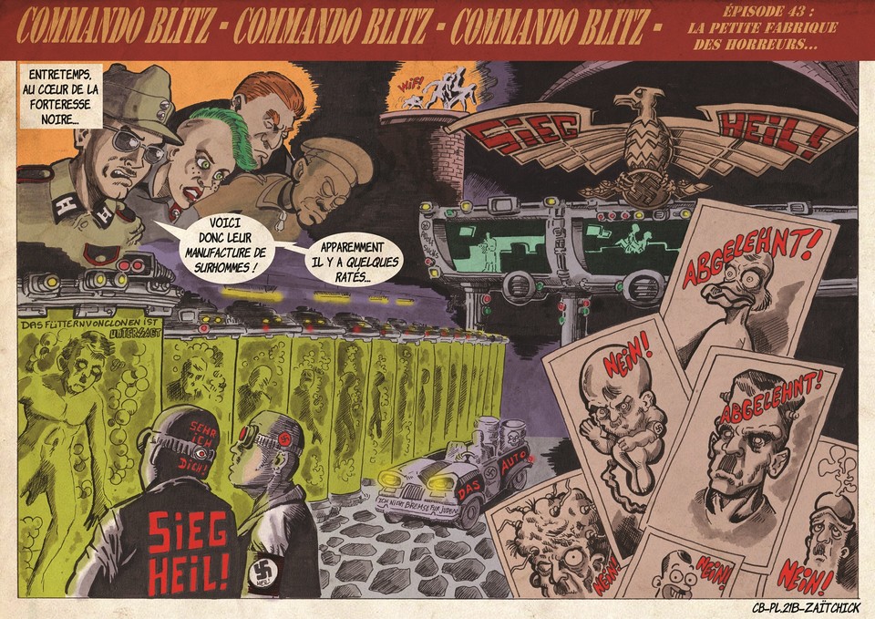 BlaguesDessins's tweet photo. Commando Blitz, épisode 43
Blagues & Dessins présente « Commando Blitz », bande dessinée de Zaïtchick
Retrouvez Commando Blitz régulièrement sur : https://t.co/qXM1g8iTFB
#CommandoBlitz #Zaitchick #BD #BandeDessinée #Pulp #SecondeGuerreMondiale #Parodie #ScienceFiction https://t.co/njVBE2vJ2B
