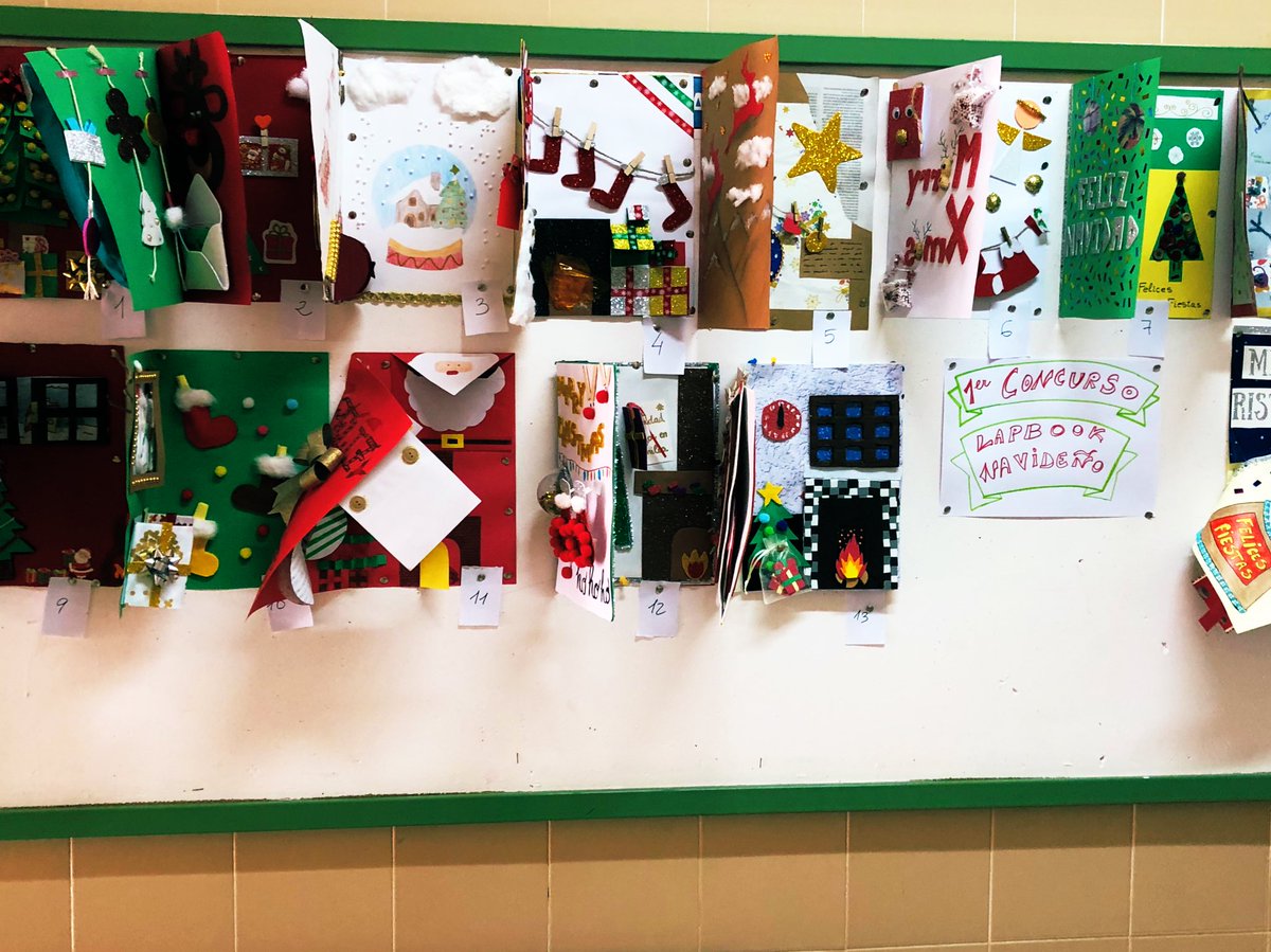 Os deseamos Feliz Navidad y un buen comienzo de año desde el #Iesallawra #FelicesFiestas con amor e imágenes de nuestros concursos de lapbooks y tarjetas navideñas en inglés y francés  😘😘
