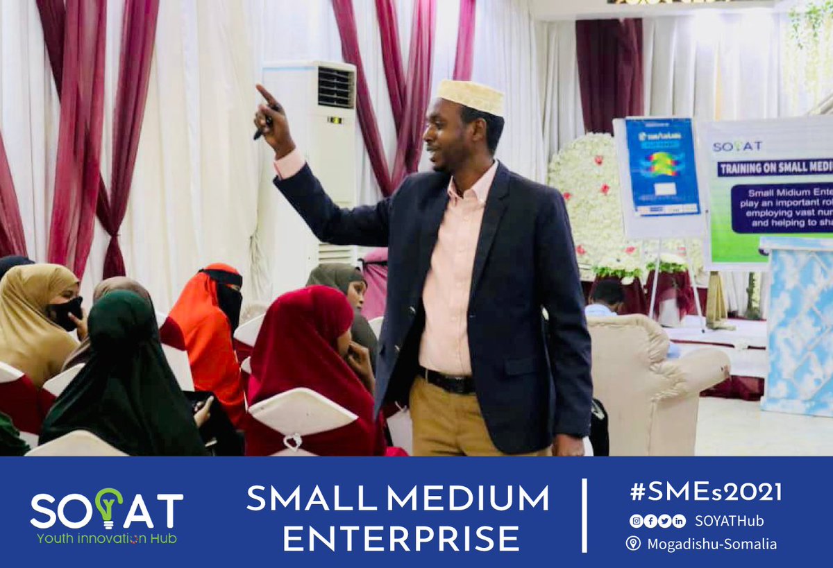 SOYAThub's tweet photo. Entrepreneurship is the ability and readiness to develop, organize and run a business, along with any of its uncertainties in order to make a profit. 
Thanks to Mr Abdullahi Mustaqbal who delivering the training on SMEs
#YouthDevelopment #Entrepreneurship
#innovation #invest https://t.co/lR2aBPDOdr