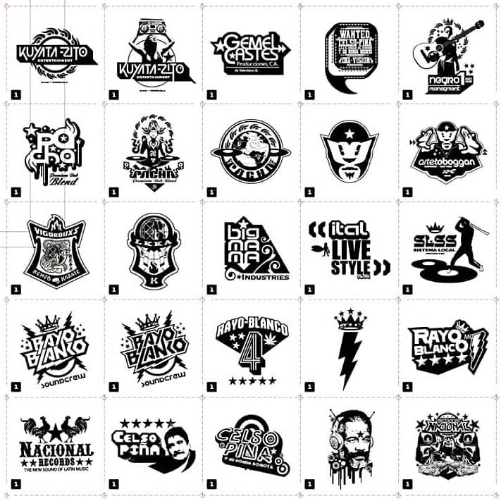 Algunos de los logos diseñados por “Blanquito Man” (vía negritomanoficial en IG) ⬇️