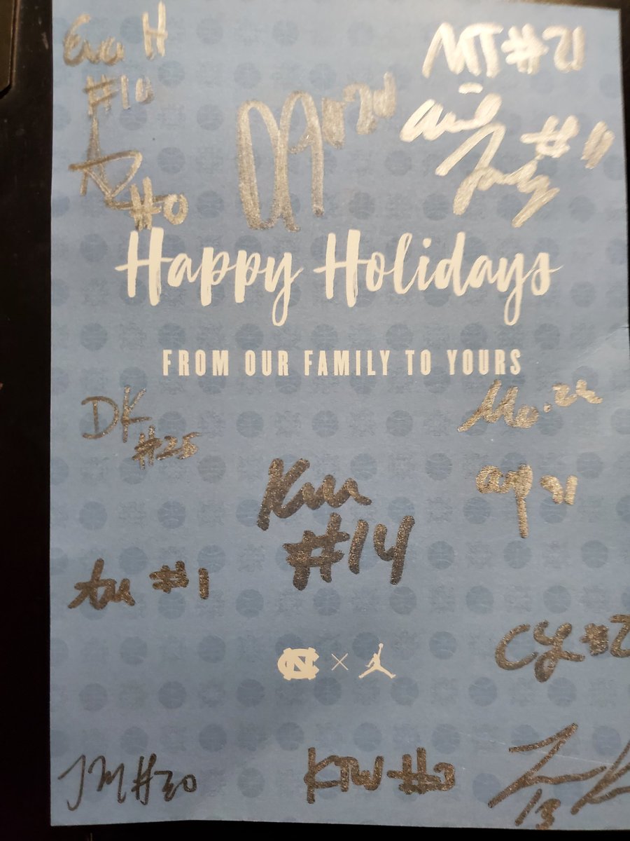 oscarpace's tweet image. Love my Tar Heel women's basketball team.  Thank you for my Christmas card! @uncwbb @GoHeels @CoachBanghart .  I love your appreciation of our table of support!!