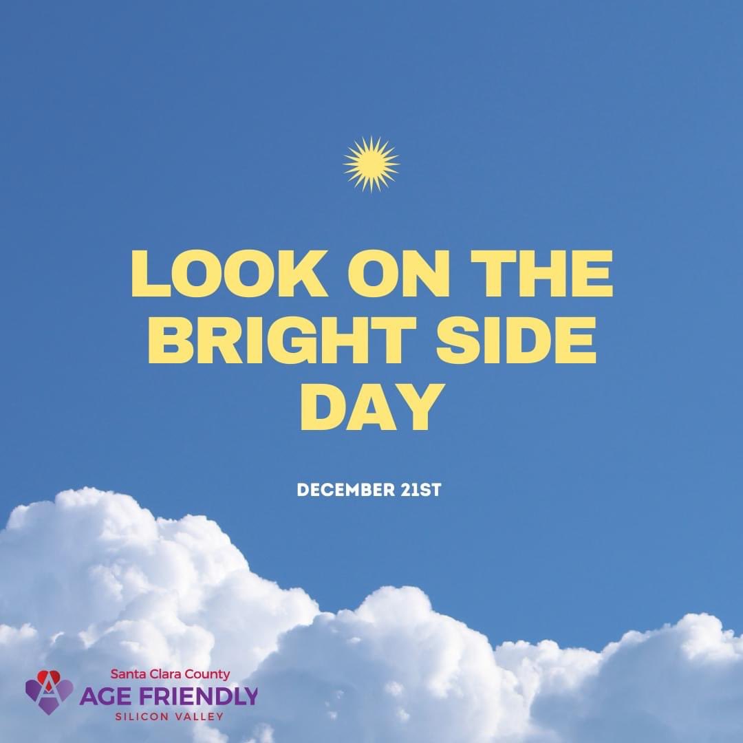 Today is Look on the Bright Side Day! Look back on this past year and celebrate all of your accomplishments, big or small. Despite this gloomy weather, we can always look at the glass half full. #nationalholiday #agefriendly #lookonthebirghtside