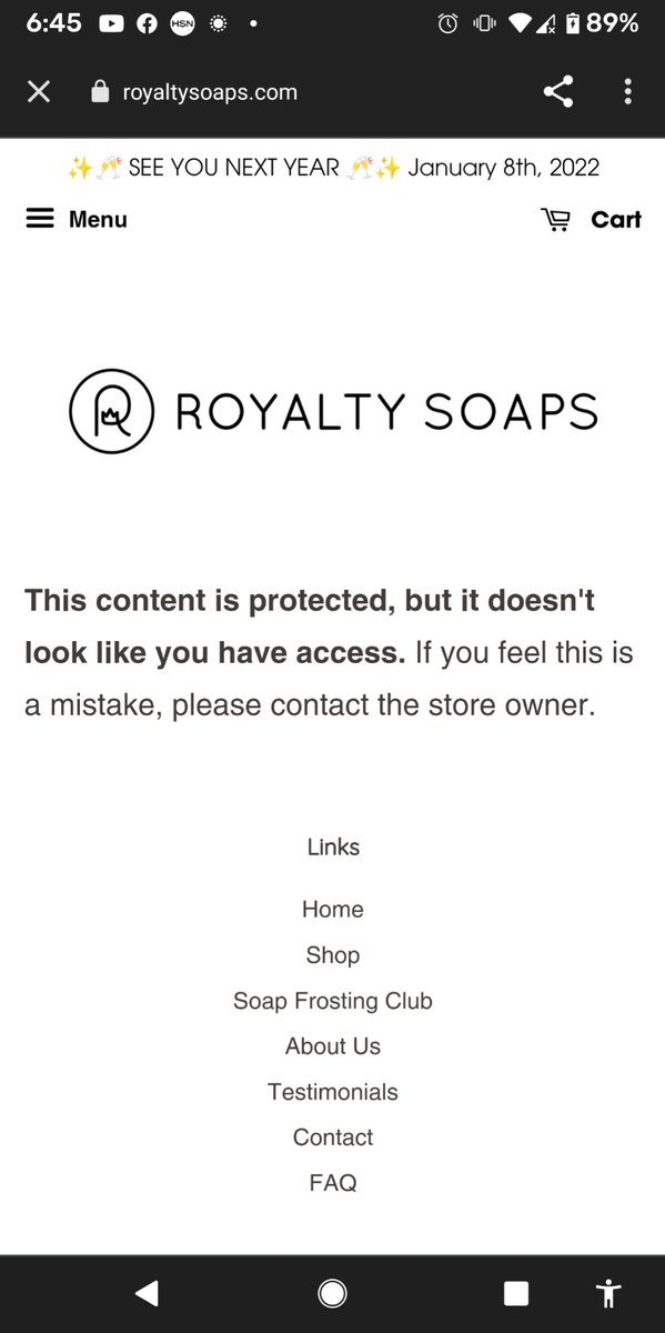 ValueofX's tweet photo. @RoyaltySoaps Is your site not working? Or are you waiting for the New Year launches? I went to checkout and encountered this- https://t.co/0rFNrUDzrF