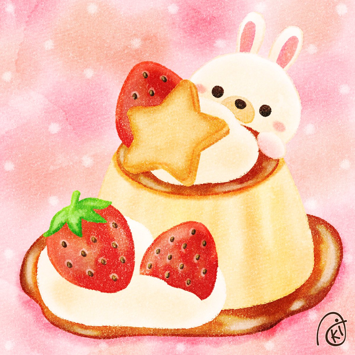 food food focus fruit no humans strawberry pink background rabbit  illustration images