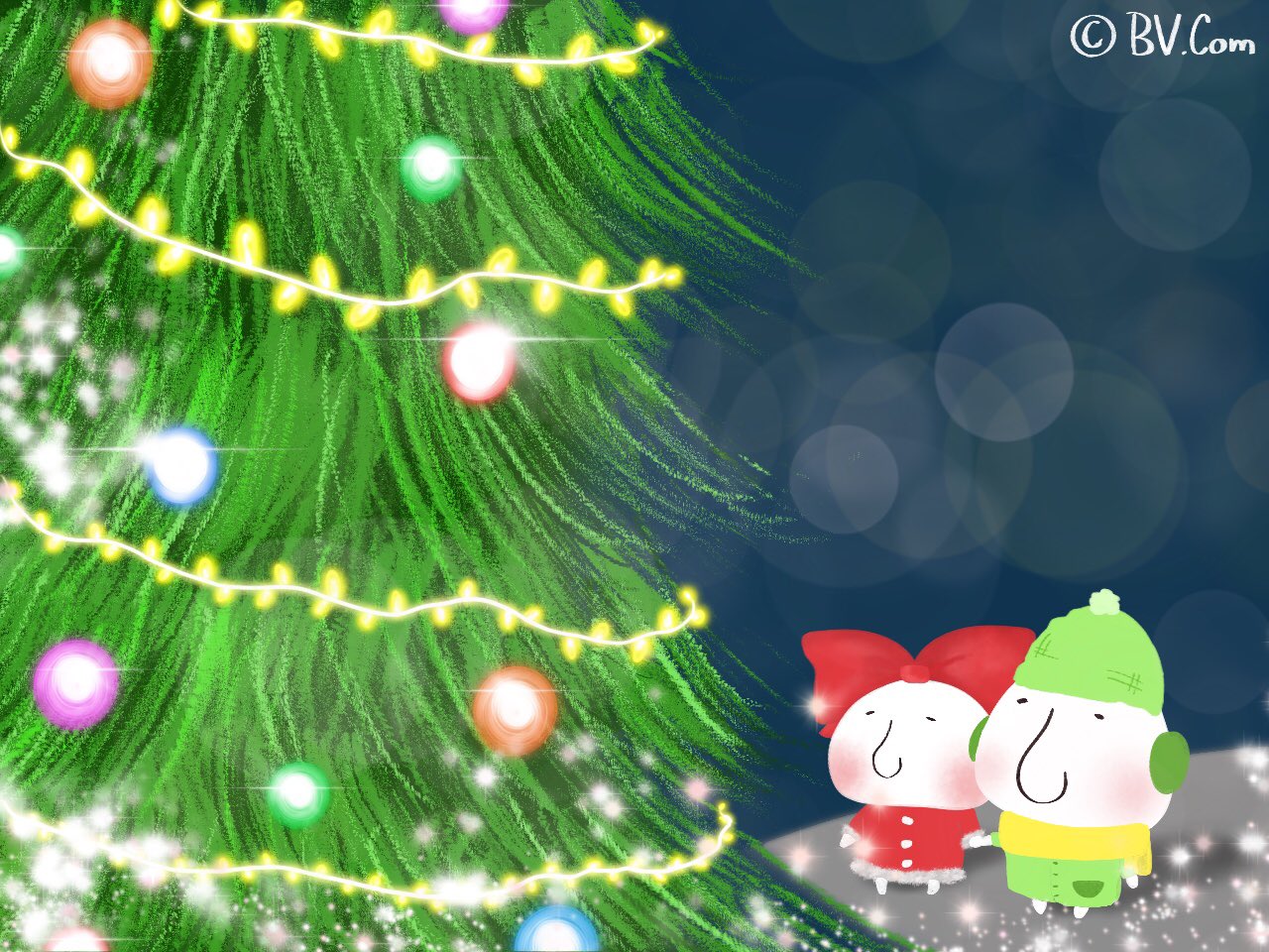 ぬるん きらきらしてて綺麗だね クリスマス クリスマスツリー ぬるん ぽとん デジタルイラスト ゆるキャラ お絵かき好きな人と繋がりたい お絵描き好きさんと繋がりたい イラスト Procreate Christmas Christmastree T Co