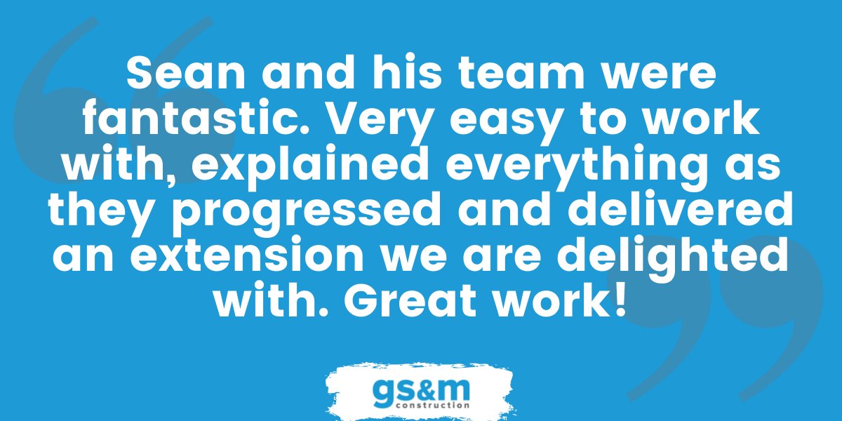 ryanandsons1's tweet photo. "Sean and his team were fantastic. Very easy to work with, explained everything as they progressed and delivered an extension we are delighted with. Great work!" https://t.co/Zmg3AXa0ps