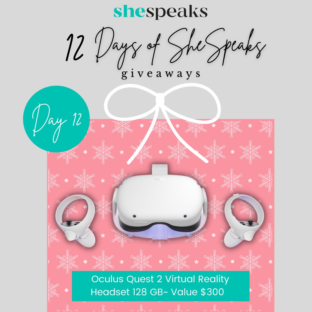 shespeaksup's tweet photo. Our Day #12 prize in the #12DaysofSheSpeaks Giveaways will take you "out of this world" and bring hours of fun for you and your family! 

Enter to win the Oculus Quest 2 Virtual Reality Headset  ($300 Value)

https://t.co/RYZHqbZpR7 https://t.co/wCYzhjVD0p