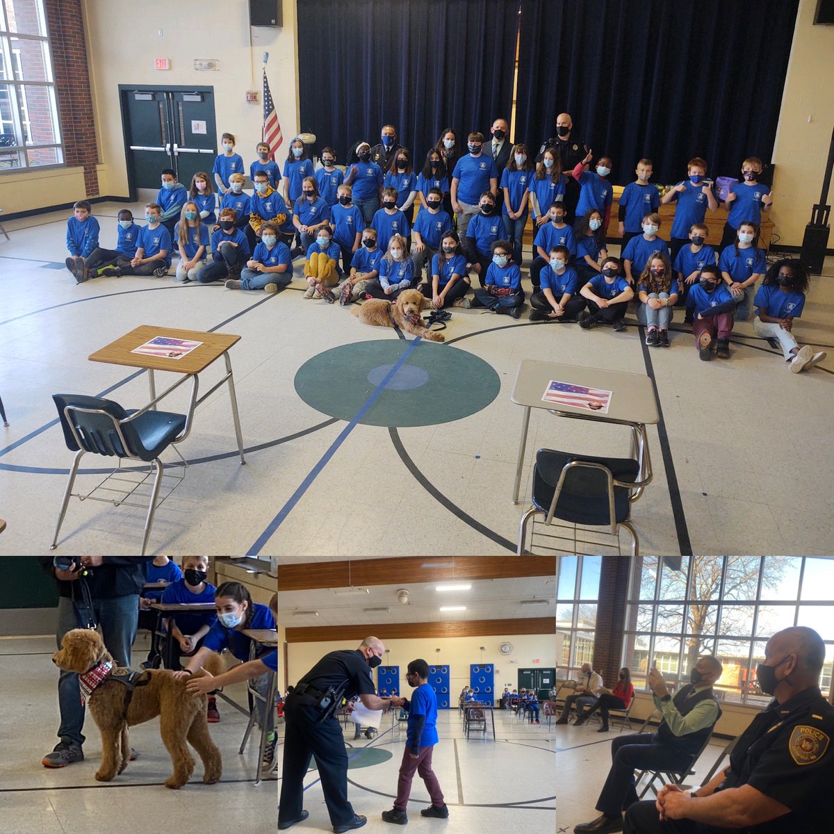 ChiefWynn's tweet photo. One of the last official acts of the year, DARE Commencement at Williams Elementary School. Thanks to Ofc Winston and the K-9 Working Group for stopping by. https://t.co/vTDbgao6Ug