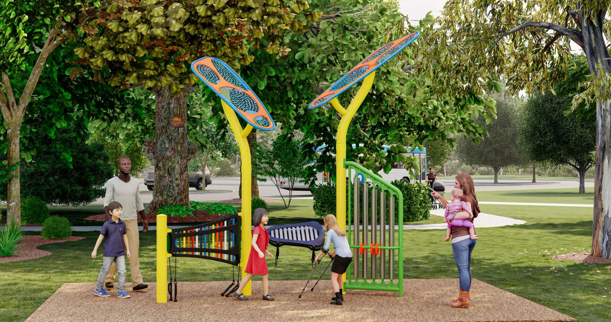 CunninghamRec's tweet photo. Adding music activities to your outdoor playground is easy. Add freestanding outdoor musical instruments, or clusters to any play space making it more inclusive and multigenerational. #outdoormusicalinstruments #funwithmusic #parks #playgrounds https://t.co/Akajuw5dbs https://t.co/uBhuPKuOpl