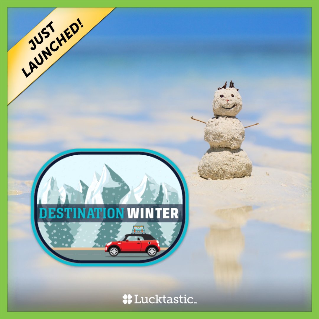 PlayLucktastic's tweet photo. Destination Winter is here! ❄️ One lucky winner will receive $1,500 for a weekend getaway. Where are you trying to go this Winter?  Enter in app now. https://t.co/5ksyqY5M52 https://t.co/m1NEcCFGuR